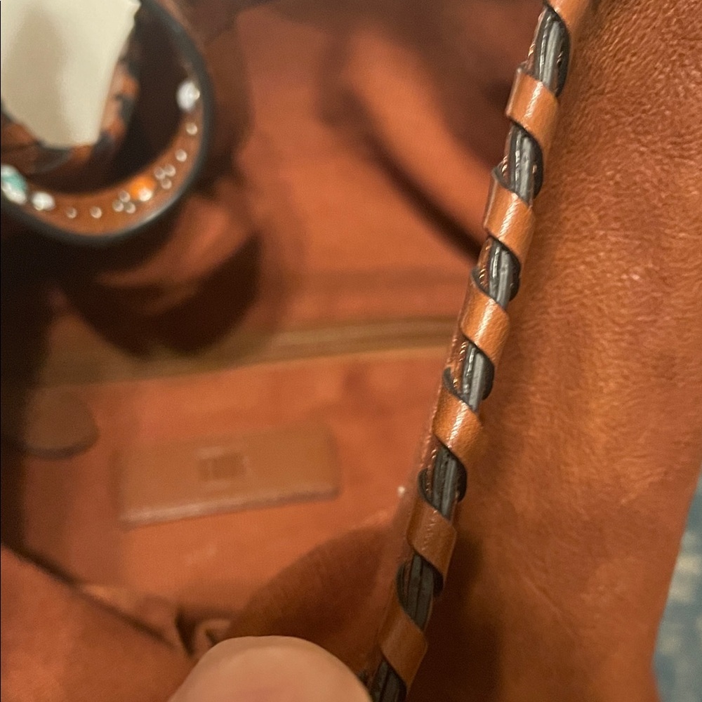 FRYE AND CO. Brown Leather Hobo with Studded Accent Strap - Picture 5 of 7